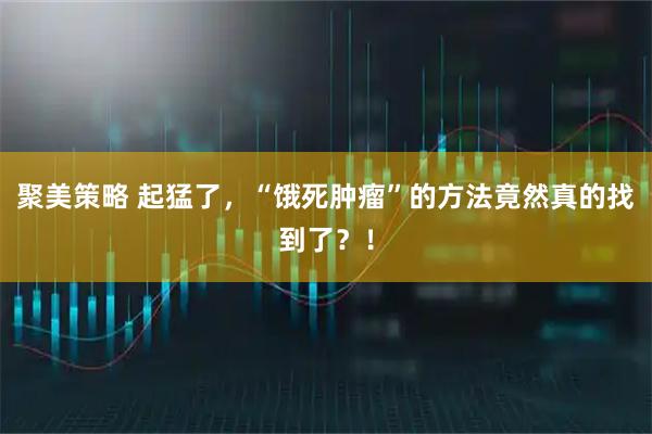 聚美策略 起猛了，“饿死肿瘤”的方法竟然真的找到了？！